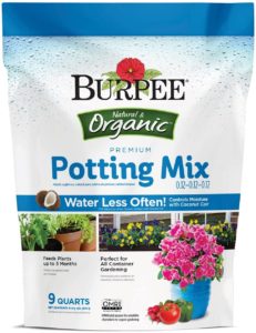 burpee 9 quarts premium organic potting natural soil