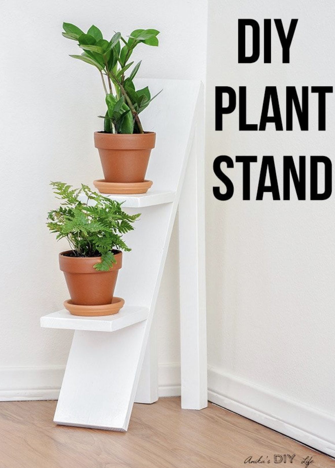 sleek and simple tiered plant stand