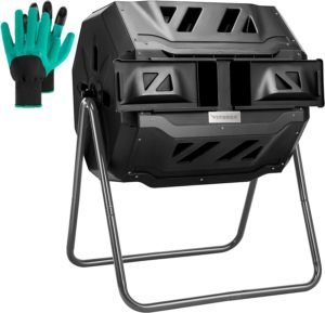 VIVOSUN Outdoor Tumbling Composter Dual Rotating Batch Compost Bin