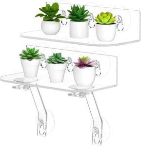 2PCS Acrylic Window Plant Shelves for Plants