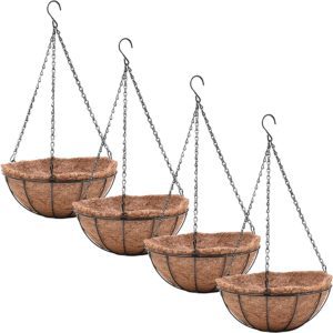 4 Pack Hanging Planter Basket with Coco Coin Liner 8 inch Hanging Flower Pots