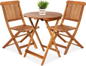 Best Choice Products 3-Piece Acacia Wood Bistro Set