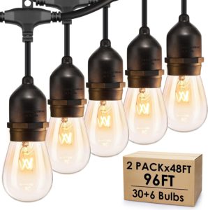 Dimmable Outdoor Bistro String Lights for Patio