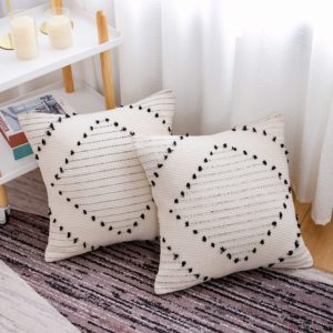 famibay 2 Pack Handwoven Boho Throw Pillow Covers