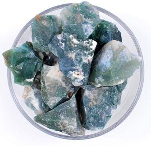 Zenkeeper 1Lb Raw Moss Agate Crystal Stone Rough Gemstones Fountain Rocks