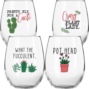 plant wine glasses
