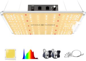 Spider Farmer SF1000 LED Grow Light with Samsung LM301B Diodes & Dimmable Lighting Full Spectrum Grow Light for Indoor Plants