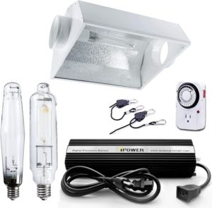 iPower 1000W HPS MH Digital Dimmable Ballast Grow Light System Kits with Air Cooled Hood Reflector